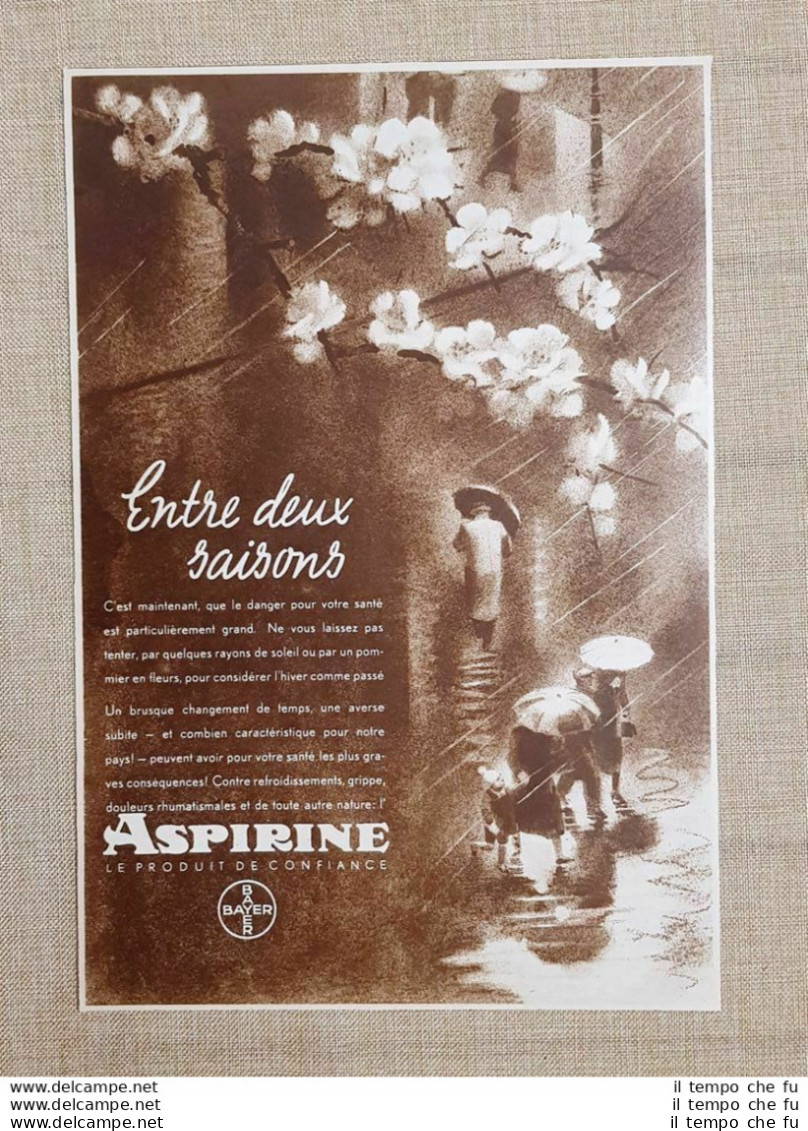 Pubblicità D'epoca Del 1936 Aspirina Bayer - Otros & Sin Clasificación