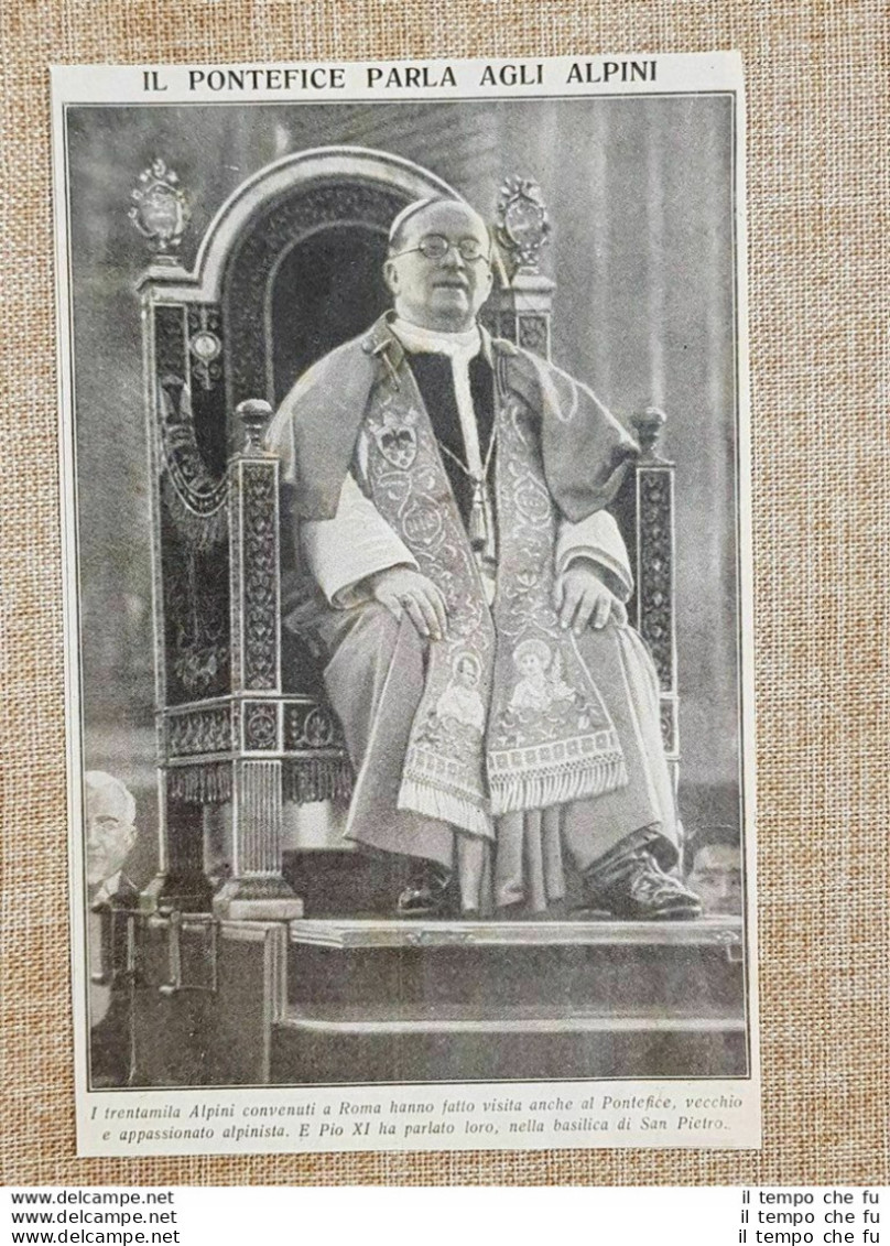 Roma Nel 1934 Basilica Di San Pietro 30.000 Alpini Visitano Papa Pio XI Lazio - Sonstige & Ohne Zuordnung