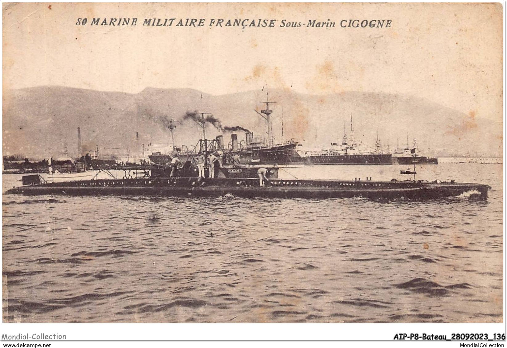 AIPP8-0857 - BATEAU - MARINE MILITAIRE FRANCAISE - SOUS-MARIN CIGOGNE  - Sottomarini