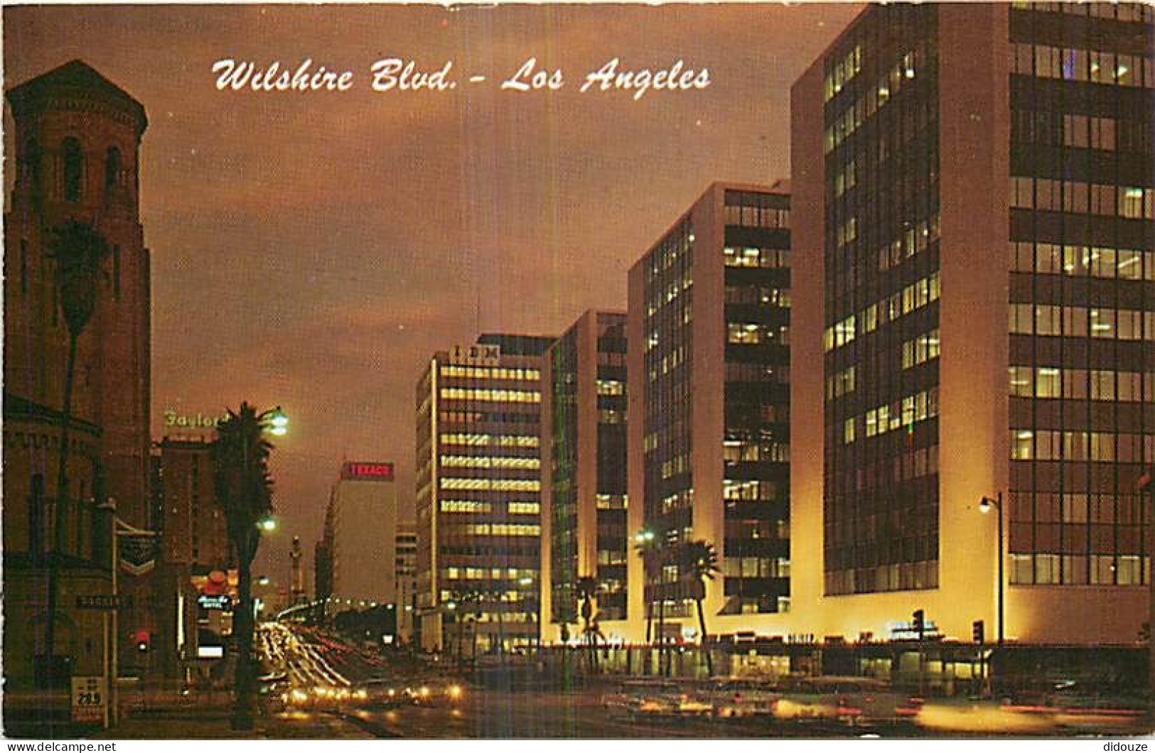 Etats Unis - Los Angeles - Wilshire Boulevard - Night View - Etat De Californie - California State - CPSM Format CPA - C - Los Angeles