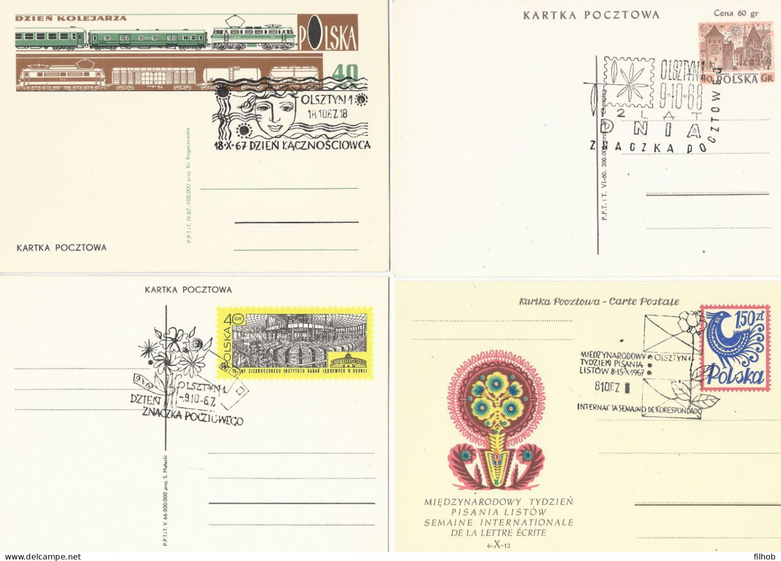 Poland Postmark (1191) Set.4: Olsztyn Flower Esperanto - Entiers Postaux