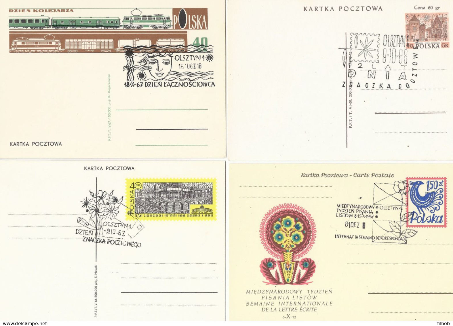 Poland Postmark (1191) Set.4: Olsztyn Flower Esperanto - Stamped Stationery