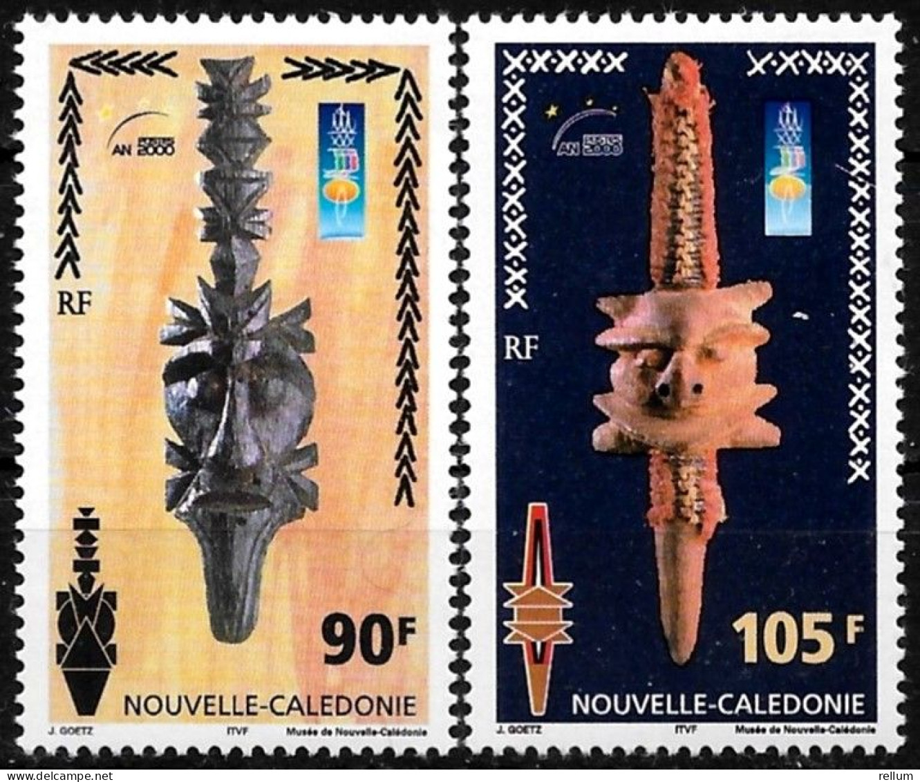 Nouvelle Calédonie 2000 - Yvert Et Tellier Nr. 823/824 - Michel Nr. 1215/1216 ** - Unused Stamps