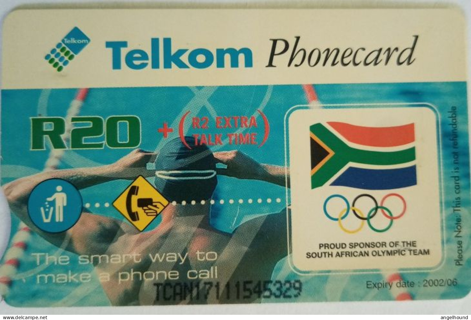 South Africa R20 Chip Card - Swimmer 3 -Preparing - Sudafrica