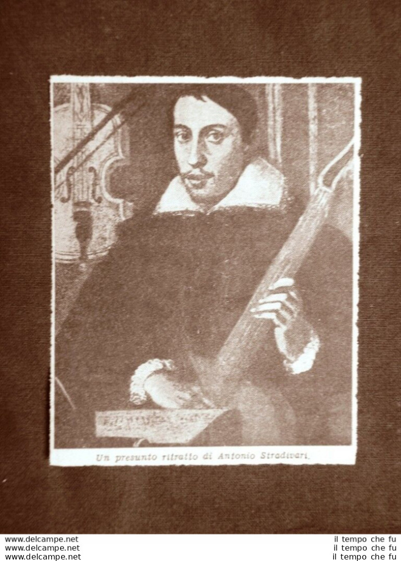 Presunto Ritratto Di Antonio Stradivari Stampa Del 1946 - Autres & Non Classés