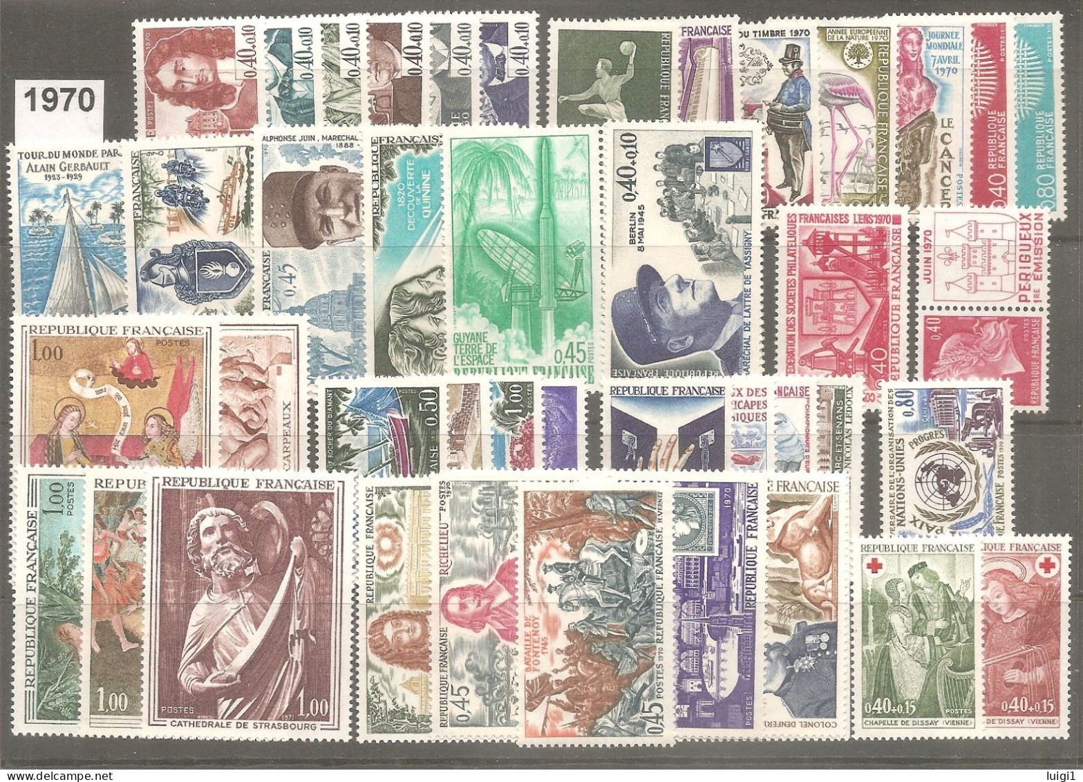 FRANCE 1970. Année Complète Neuve. 42 Timbres Y&t N° 1621 à 1662. Sans Charnière. TB. - 1970-1979