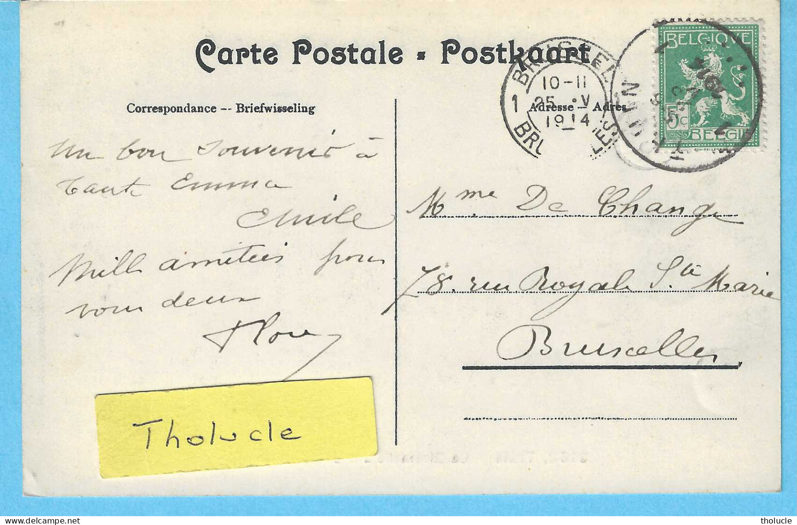 Thuin-(Hainaut)-écrite En 1914-La Biesmelle à Saint-Jean-le Pont Et Vue Panoramique Sur La Ville-Edit. G.Hermans, Anvers - Thuin