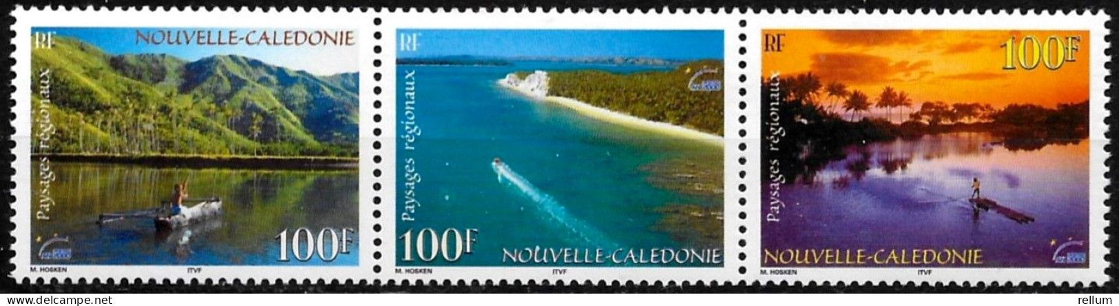 Nouvelle Calédonie 2000 - Yvert Et Tellier Nr. 827/829 Se Tenant - Michel Nr. 1219/1221 Zusammenhängend  ** - Unused Stamps