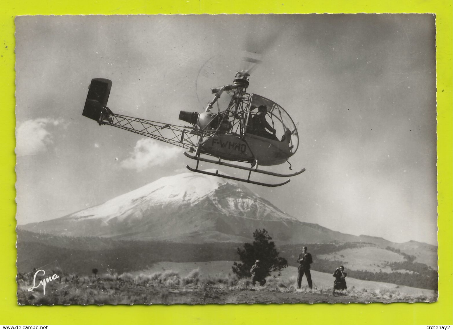 HELICOPTERE S.O 1221 DJNN Construit Par Sud Aviation Devant Le POPOCATEPETL Au MEXIQUE VOIR DOS En 1964 - Helikopters