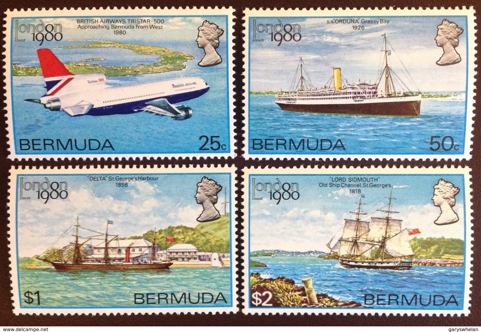 Bermuda 1980 London 80 Ships Aircraft MNH - Bermudes