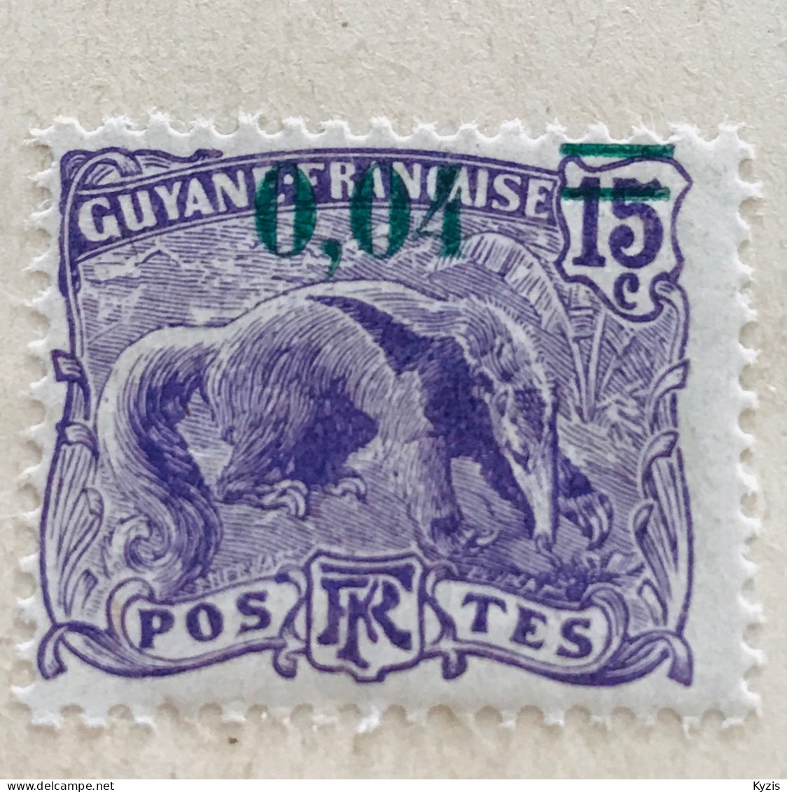 Guyane Timbre N°93d Variété Surcharge Déplacée Neuf**. - Unused Stamps