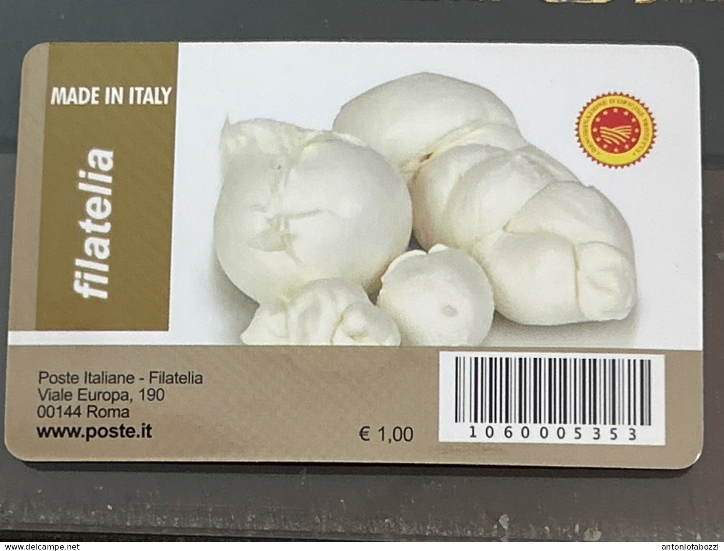 Tessera Filatelica Italia - 2011 - Made In Italy - Formaggi - Mozzarella Di Bufala Campana - Cartes Philatéliques