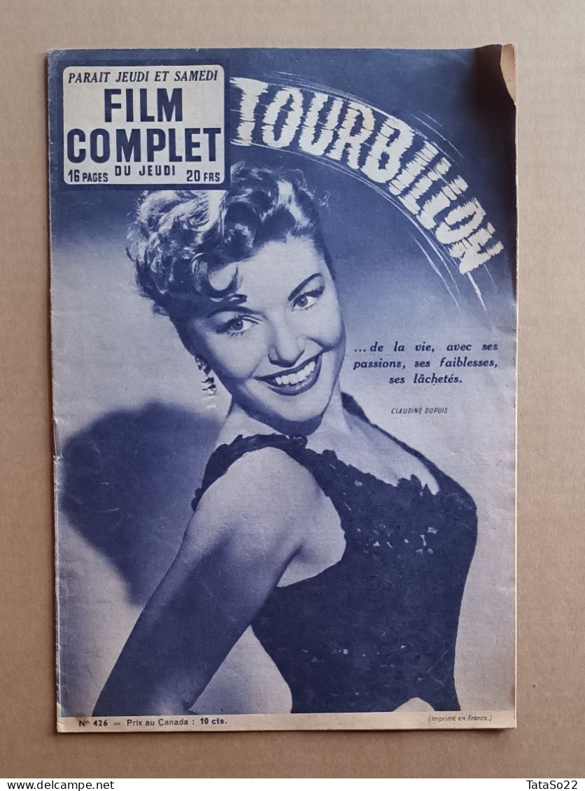 Film Complet - 16 Pages N° 426  Tourbillon - En Couverture : Claudine Dupuis - Au Dos Sabu (10-12-53) - Cinema