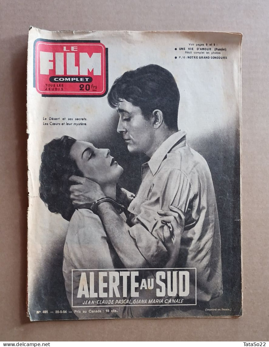 Le Film Complet N° 461 Du 20-5-54 : Alerte Au Sud (J-C Pascal & Giana Maria Canale) - Cinéma