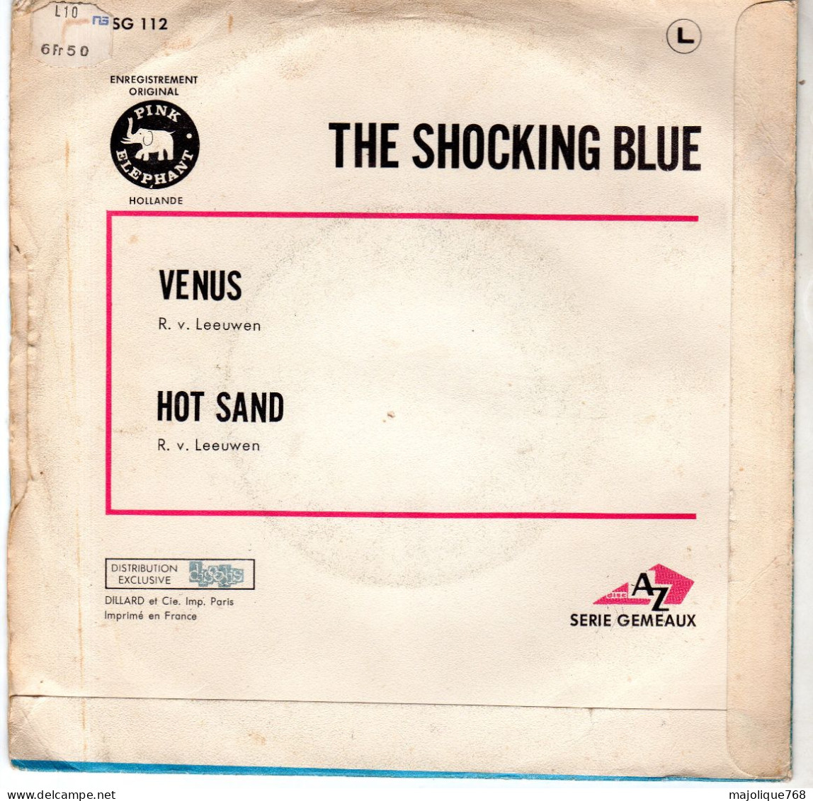Disque De Shocking Blue - Vénus - Disc'AZ SG 112 - France 1969 - Rock