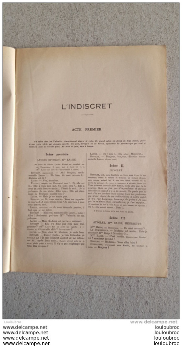 LA PETITE ILLUSTRATION L'INDISCRET PAR EDMOND SEE  JUILLET 1934 - French Authors