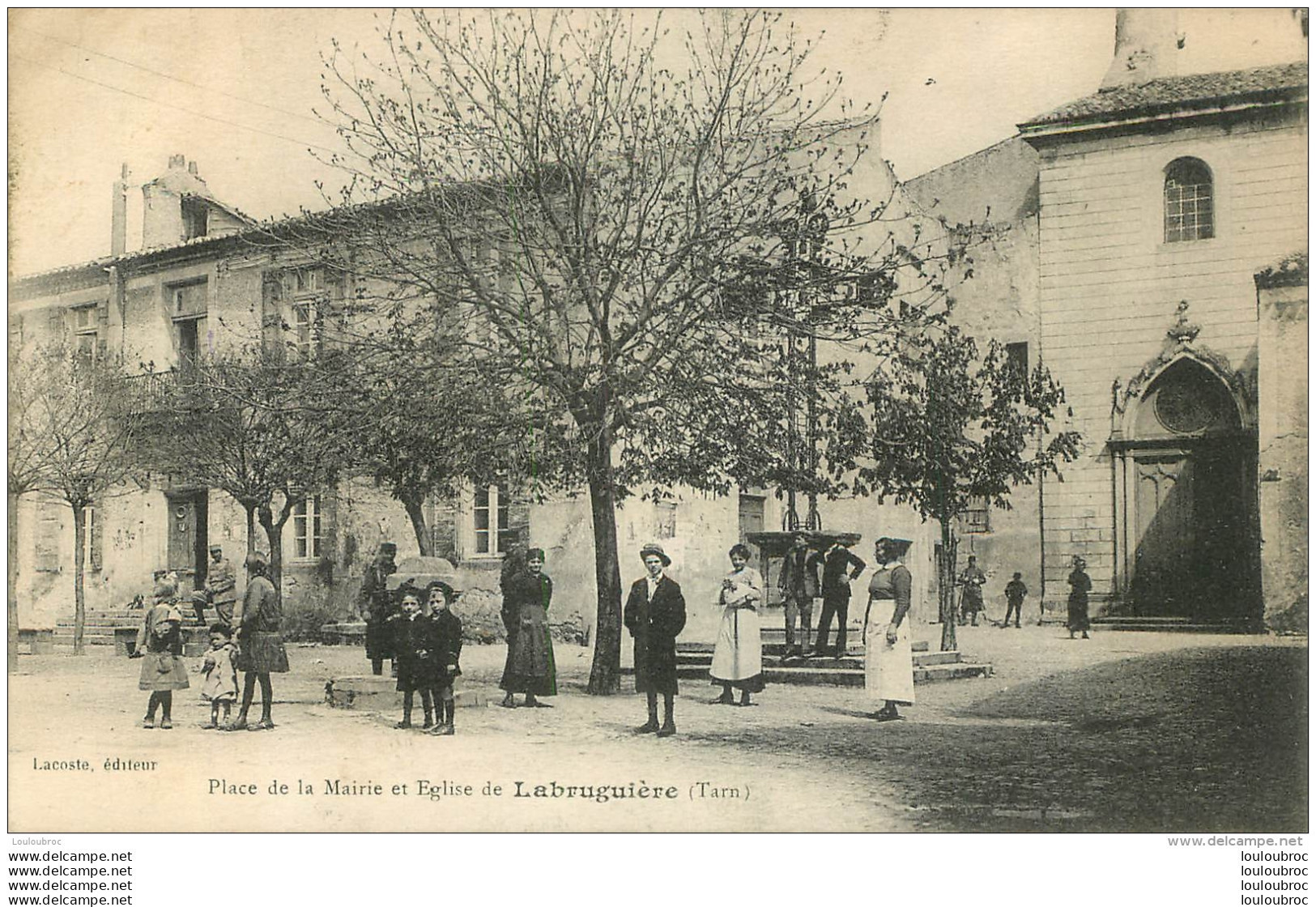 LABRUGUIERE PLACE DE LA MAIRIE ET EGLISE - Labruguière