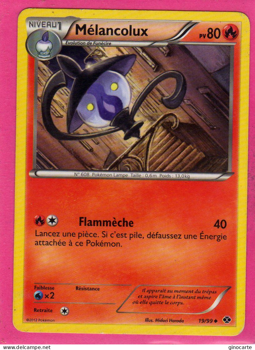 Carte Pokemon Francaise 2012 Noir Et Blanc Destinées Future 19/99 Melancolux 80pv Bon Etat - Black & White