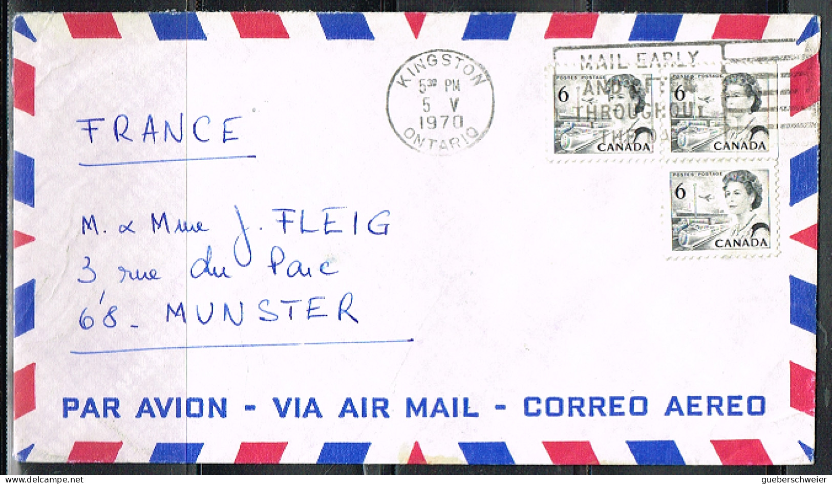 HC L 65 -  CANADA N° 382 Sur Lettre Par Avion Pour La France 1970 - Briefe U. Dokumente