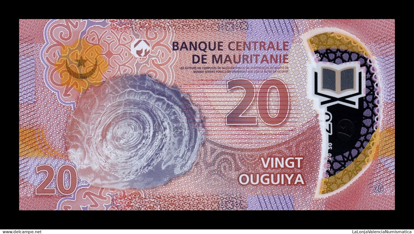 Mauritania 20 Ouguiya 2020 (2022) Pick A22 Polymer Sc Unc - Mauritanië