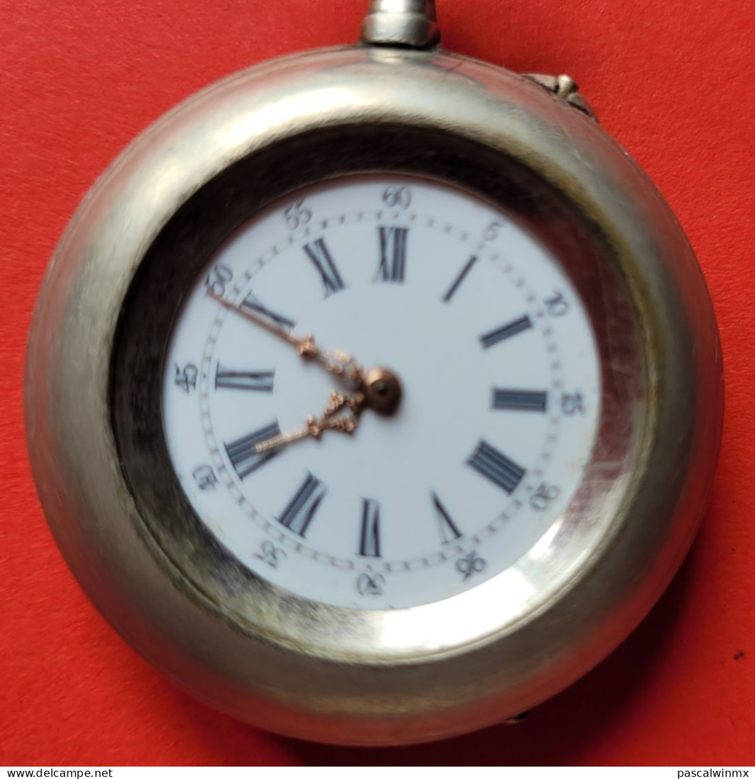 Montre à Gousset Ancienne Avec Remontoir  Boîtier Gravé  (MS) - Horloge: Antiek