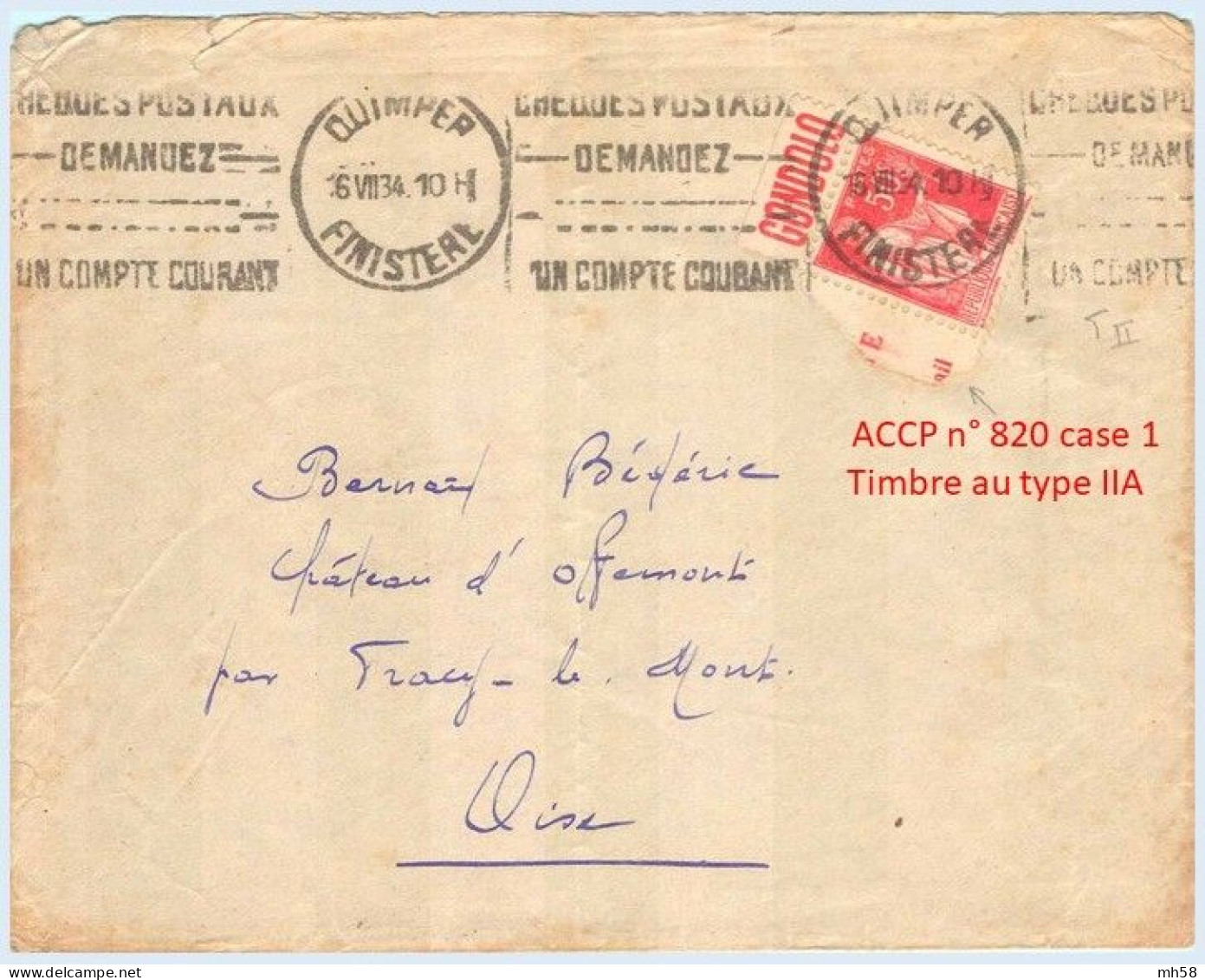 FRANCE - Lettre Avec Pub De Carnet : Gondolo - N° 283 50c Paix Rouge Type IIA - Covers & Documents