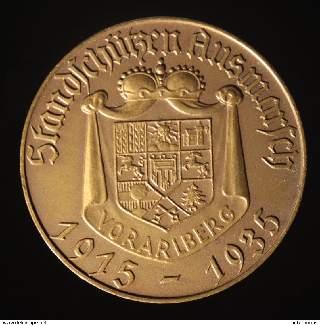  Autriche / Austria, Vorarlberg, Schützenmedaille / Medaille De Tir / Shooting Medal,
1915-1935, Bronze, NC (UNC), KM# - Otros & Sin Clasificación