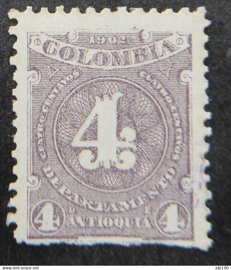 Colombia 1902 (3d) Coat Of Arms Figure Stamp Antioquia - Colombia