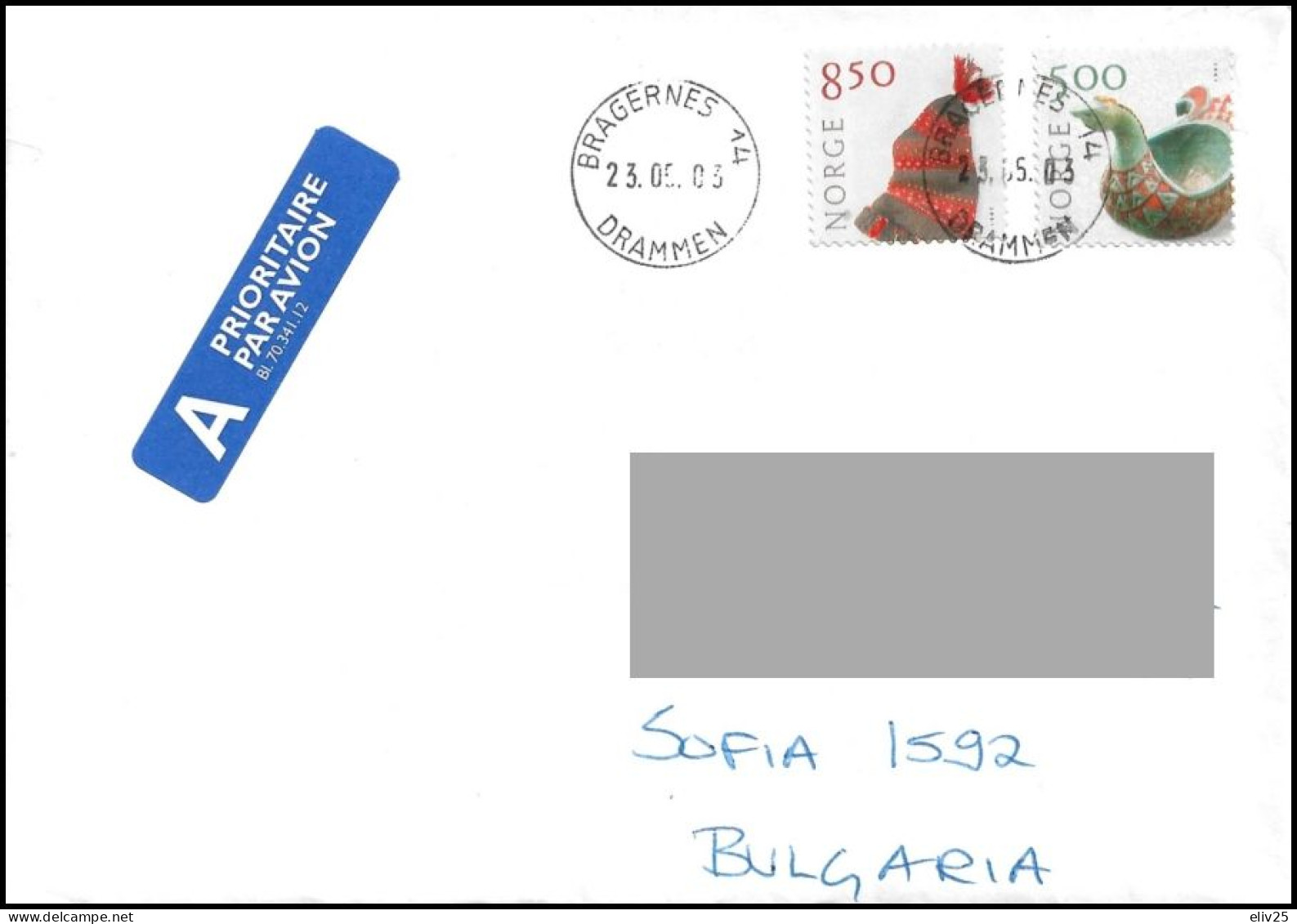 Norway 2003, Cover To Bulgaria - Lettres & Documents