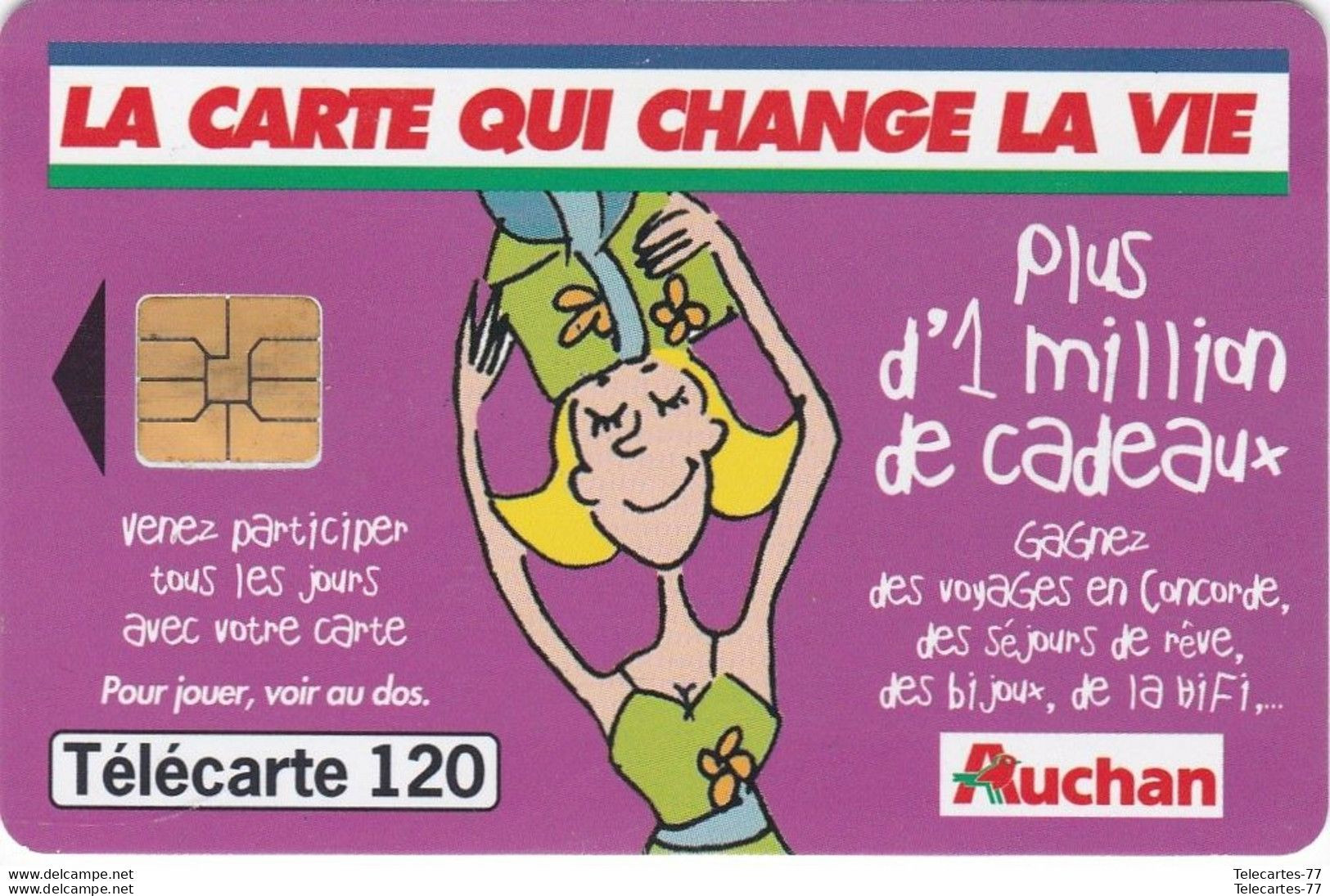 F1013A-AUCHAN PRUNE Tirage 4M-120u-SO3-09/99 - 1999