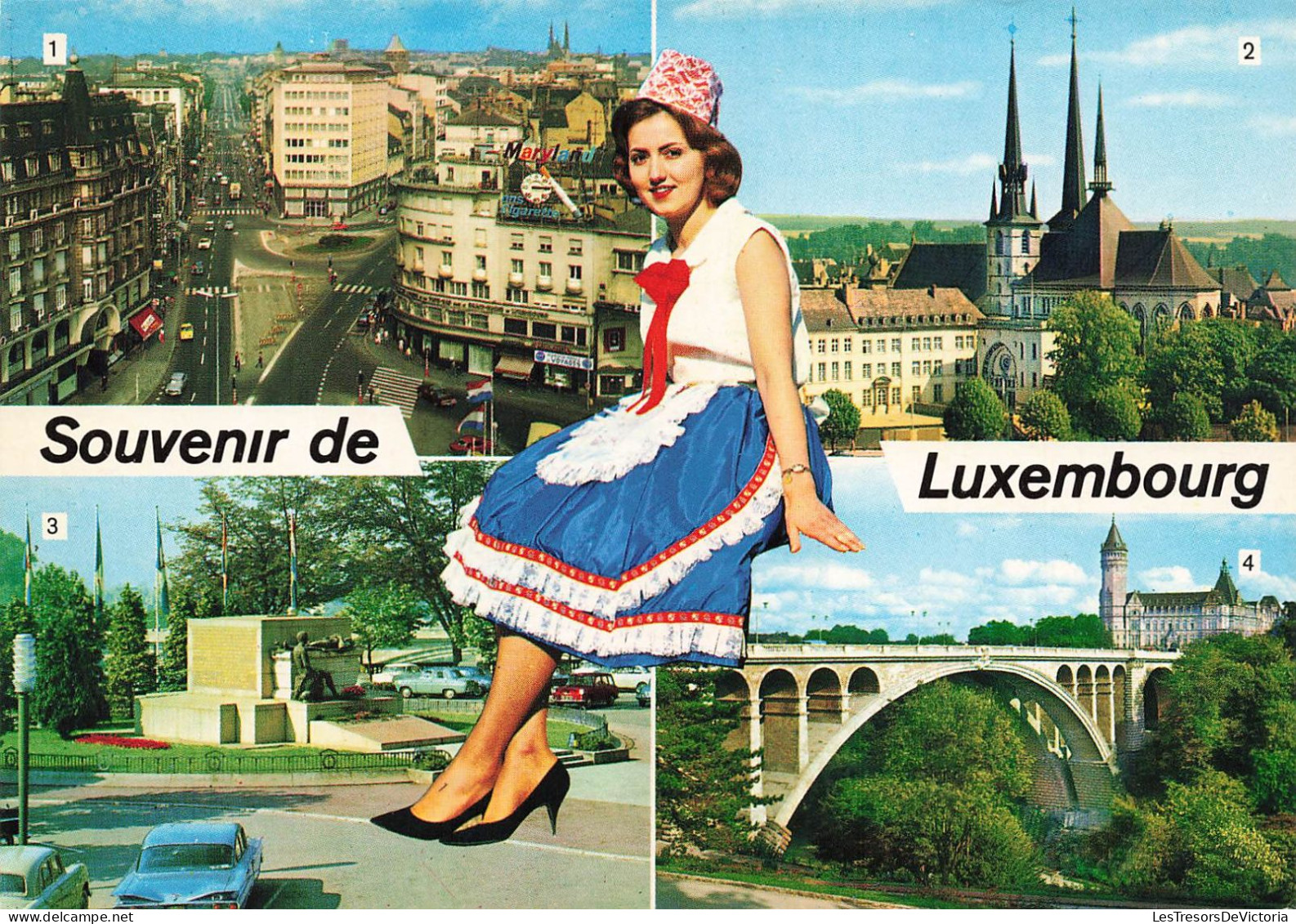 LUXEMBOURG - Avenue De La Liberté - Cathédrale - Monument Aux Morts - Pont Adolphe - Carte Postale - Luxemburgo - Ciudad