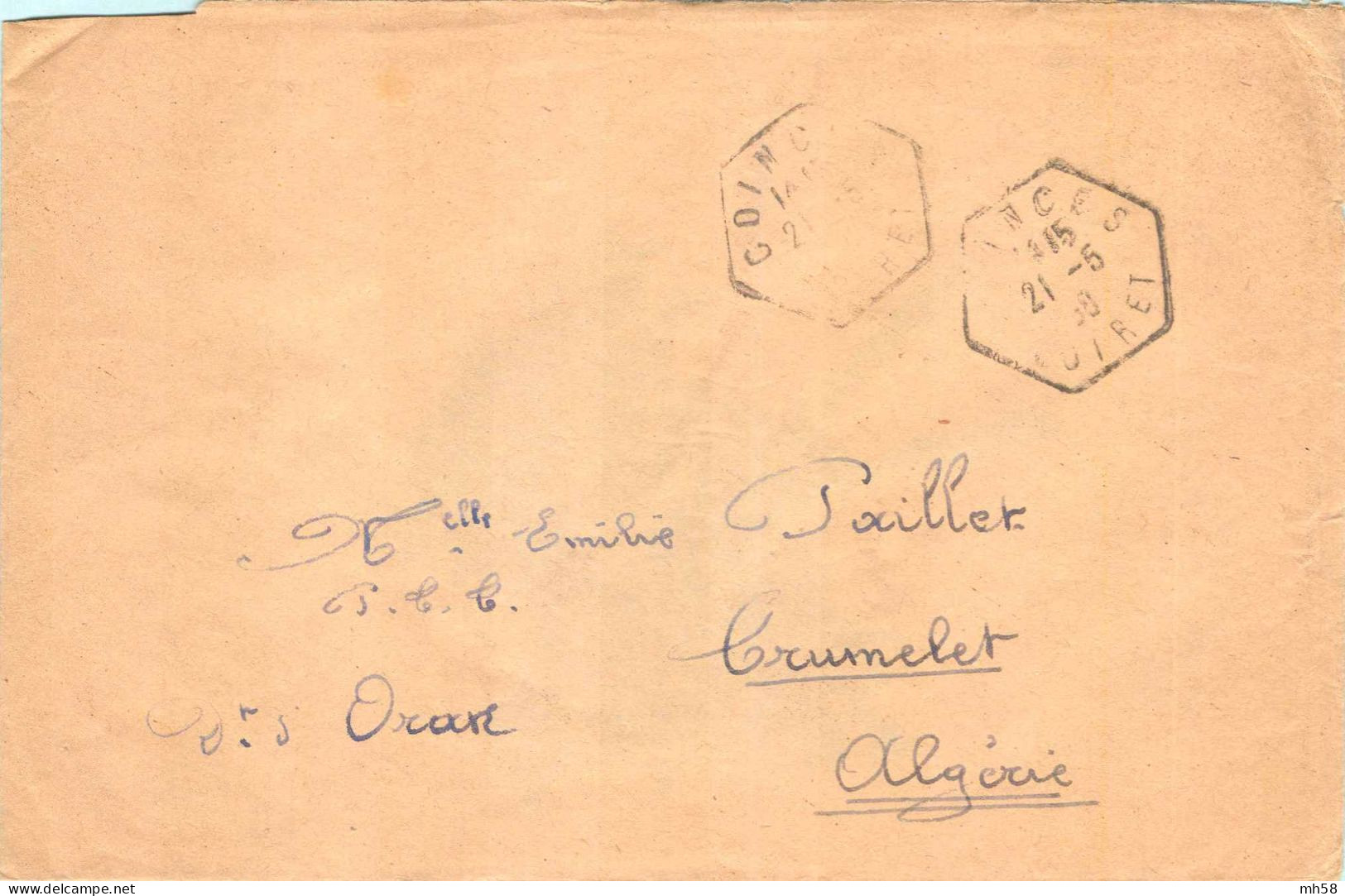 FRANCE - Lettre Vers Algérie Avec Pub De Carnet : CCP - N° 365 65c Paix Outremer Type II - Briefe U. Dokumente