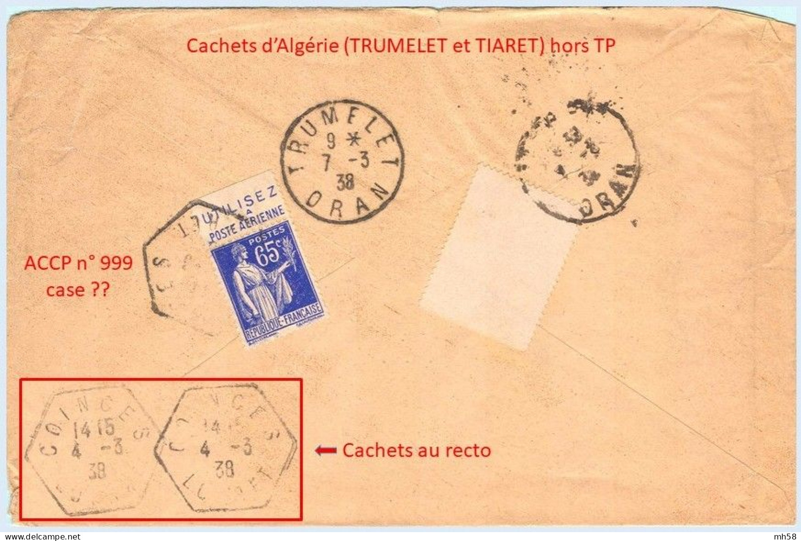 FRANCE - Lettre Vers Algérie Avec Pub De Carnet : Poste Aérienne - N° 365 65c Paix Outremer Type II - Lettres & Documents