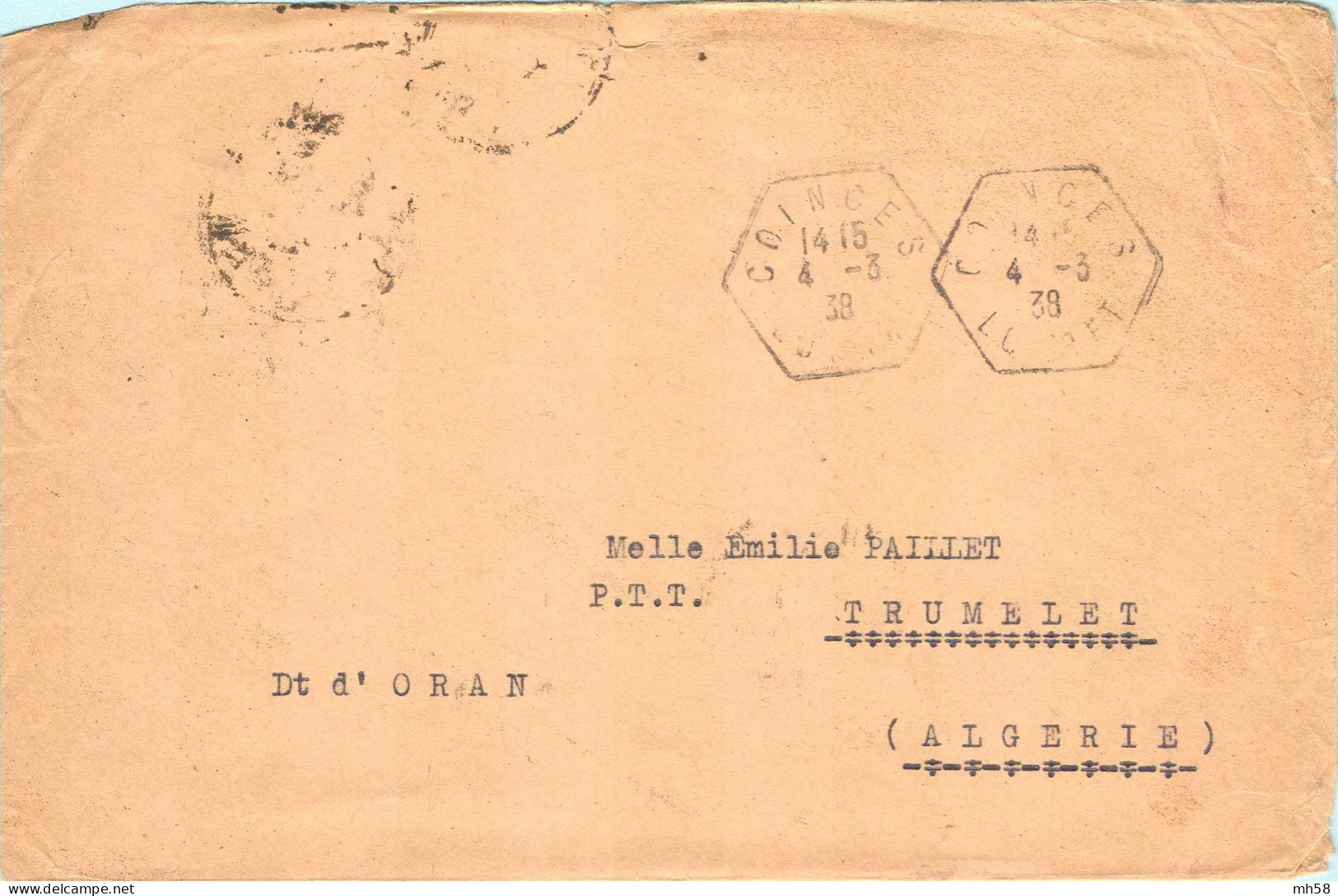 FRANCE - Lettre Vers Algérie Avec Pub De Carnet : Poste Aérienne - N° 365 65c Paix Outremer Type II - Storia Postale