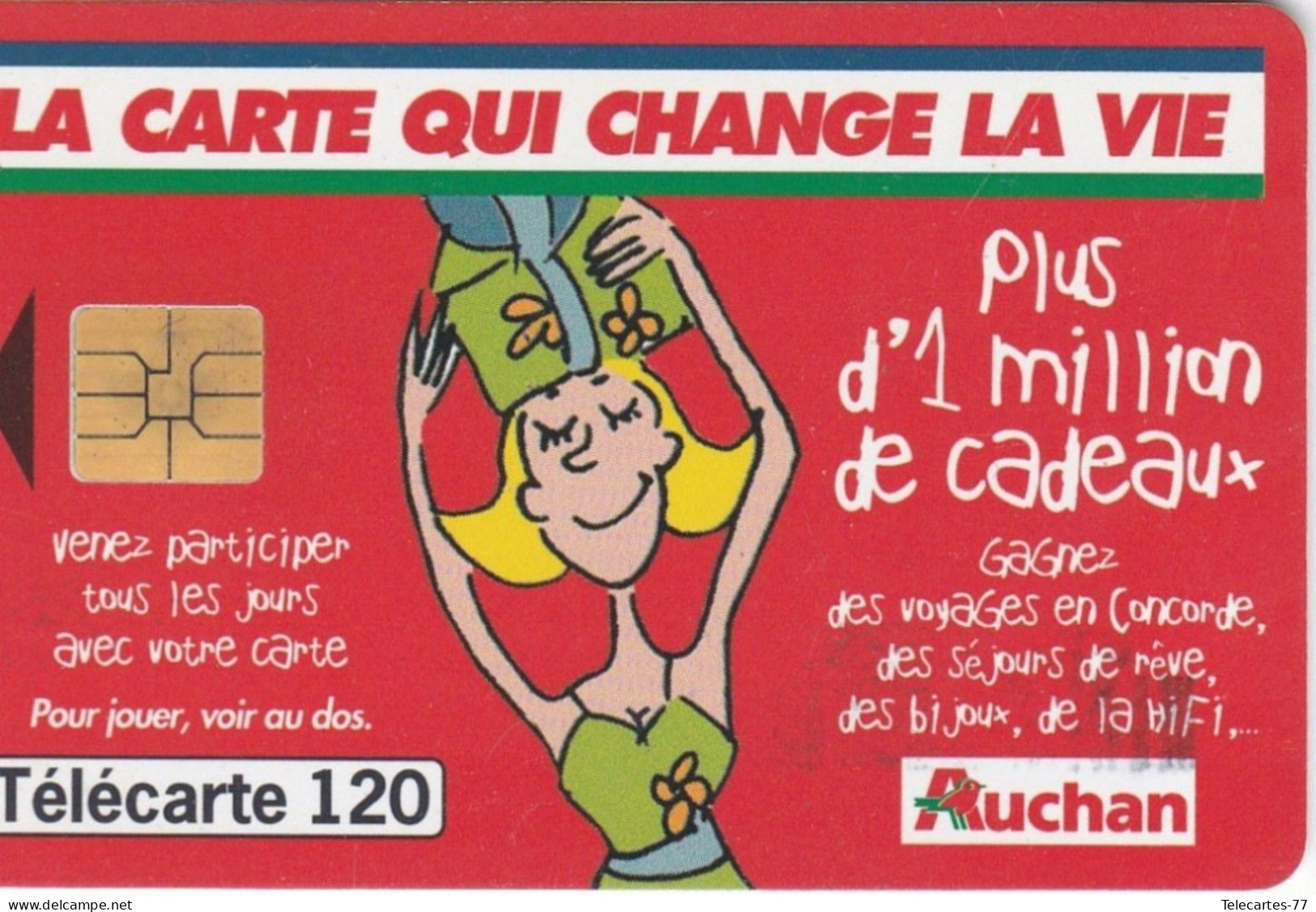 F1015A-AUCHAN ROUGE-tirage 4 M-120u-SO3-09/99 - 1999