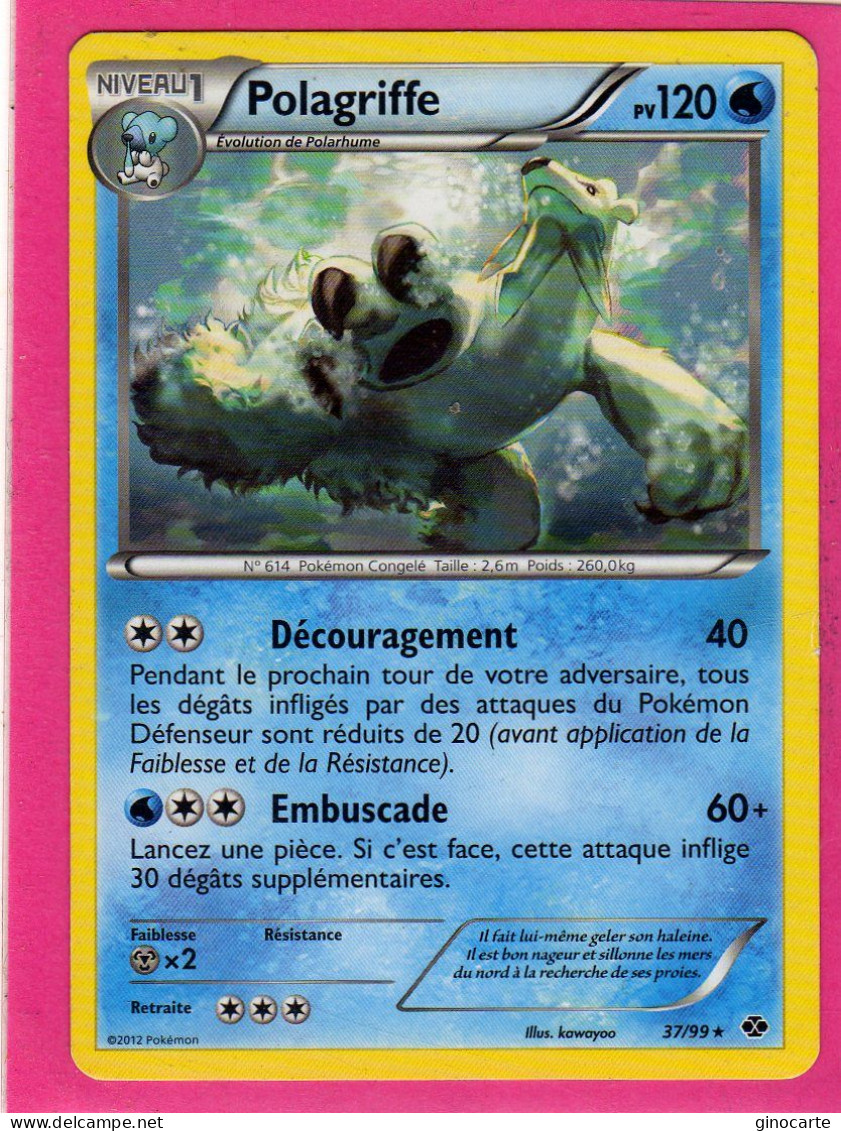 Carte Pokemon Francaise 2012 Noir Et Blanc Destinées Future 37/99 Polagriffe 120pv Bon Etat - Black & White