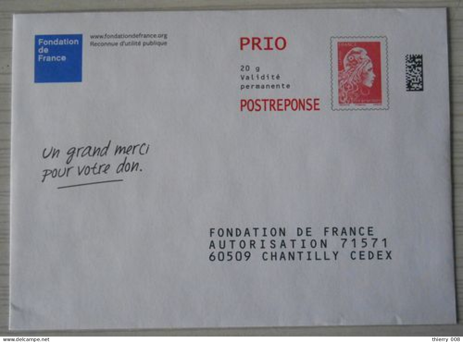 06 Enveloppe PAP Prêt à Poster Réponse  Marianne L'Engagée  PRIO  Fondation De France - Listos A Ser Enviados: Respuesta