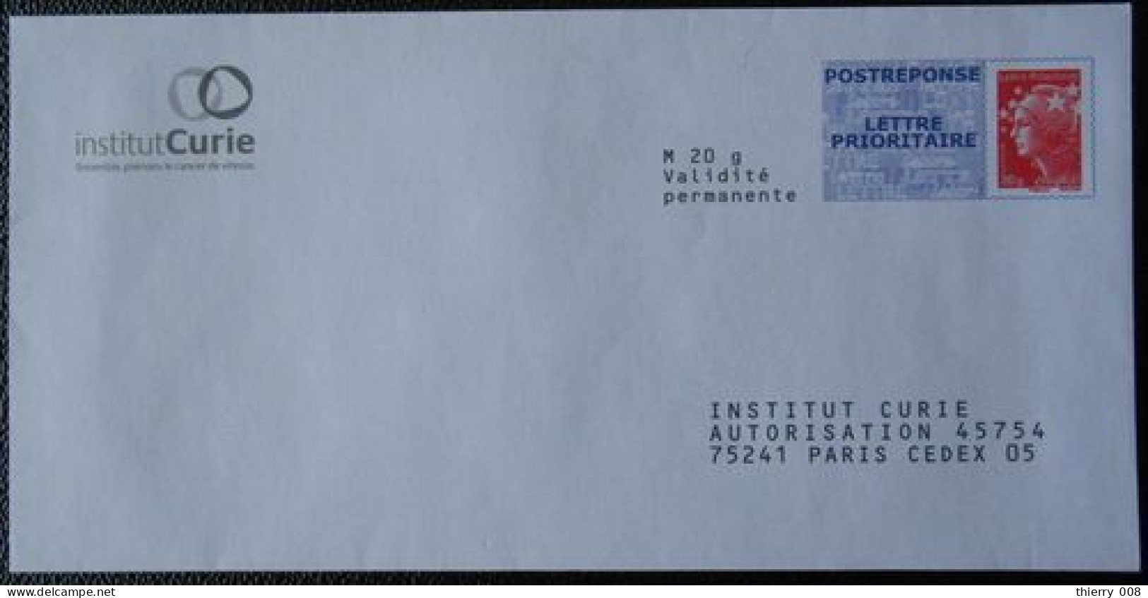 12 Enveloppe PAP Prêt à Poster Réponse  Marianne Beaujatd Prioritaire  Institut Curie - Listos Para Enviar: Respuesta /Beaujard