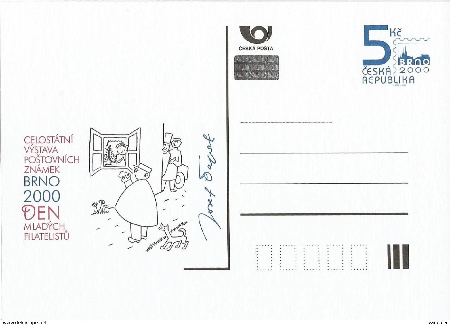 CDV 54 Czech Republic  Brno 2000 Stamp Exhibition Day Of Young Philatelists 2000 Josef Capek Illustration - Modern