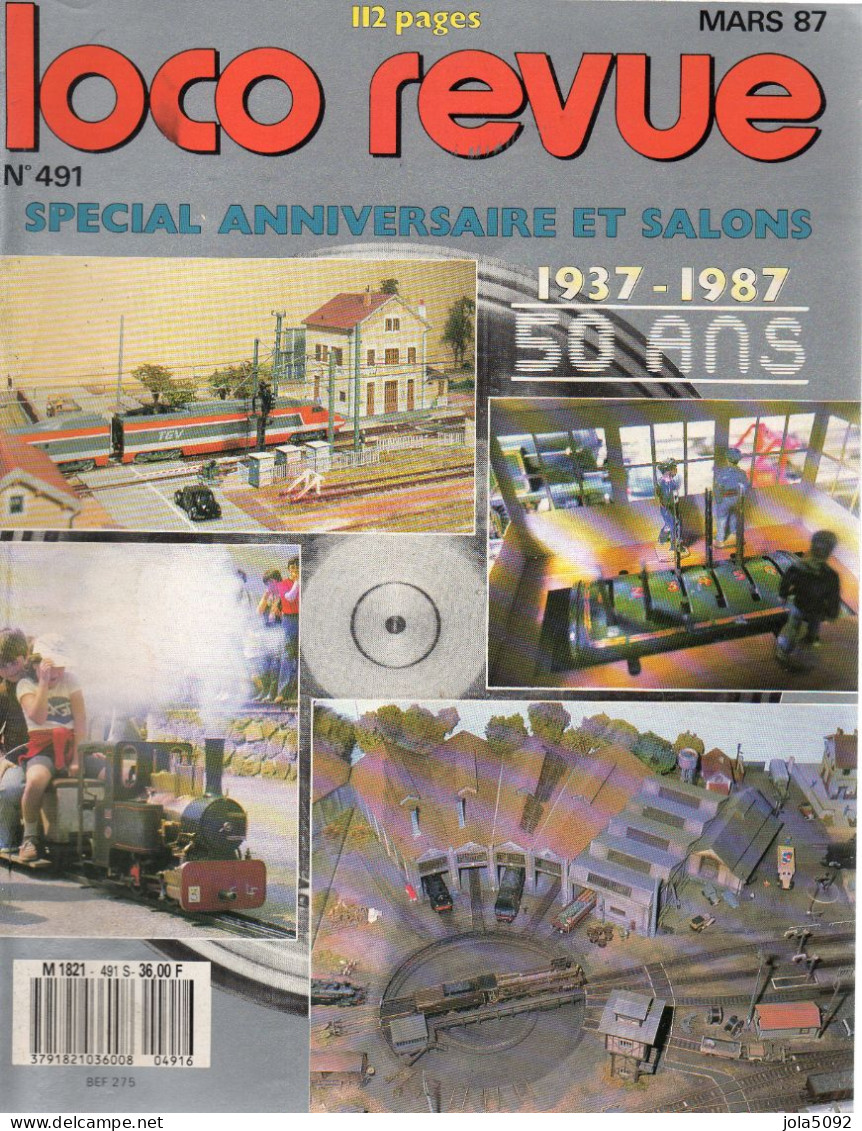 LOCO REVUE N° 491 - Mars 1987 - Chemin De Fer & Tramway