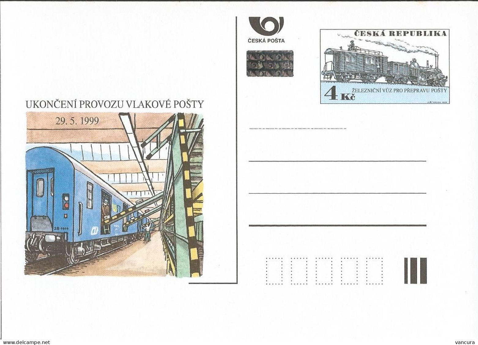 CDV 44 Czech Republic Abolition Of The Train Post 1999 - Postkaarten