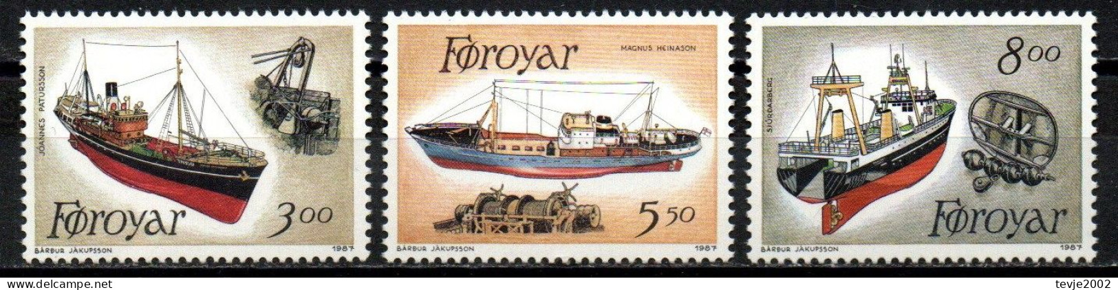 Färöer 1987 - Mi.Nr. 151 - 153 - Postfrisch MNH - Schiffe Ships - Bateaux