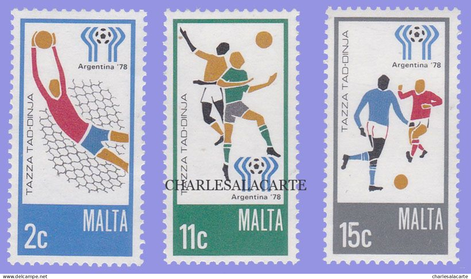 MALTA REPUBLIC  1978  WORLD CUP FOOTBALL ARGENTINA  S.G. 601-603  U.M. - Malta