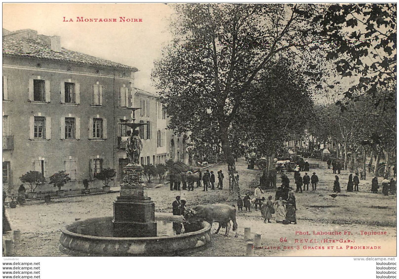 REVEL  FONTAINE DES 3 GRACES ET LA PROMENADE - Revel