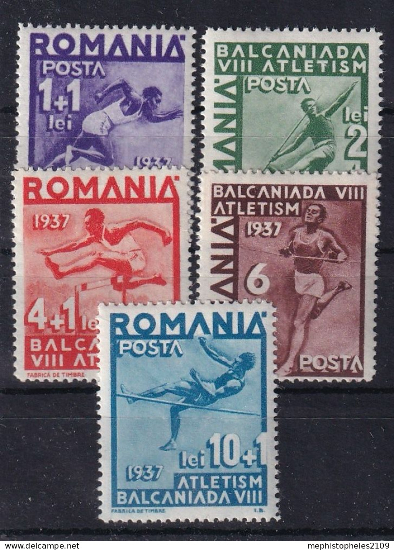 ROMANIA 1937 - MLH - Sc# B77-B81 - Nuovi