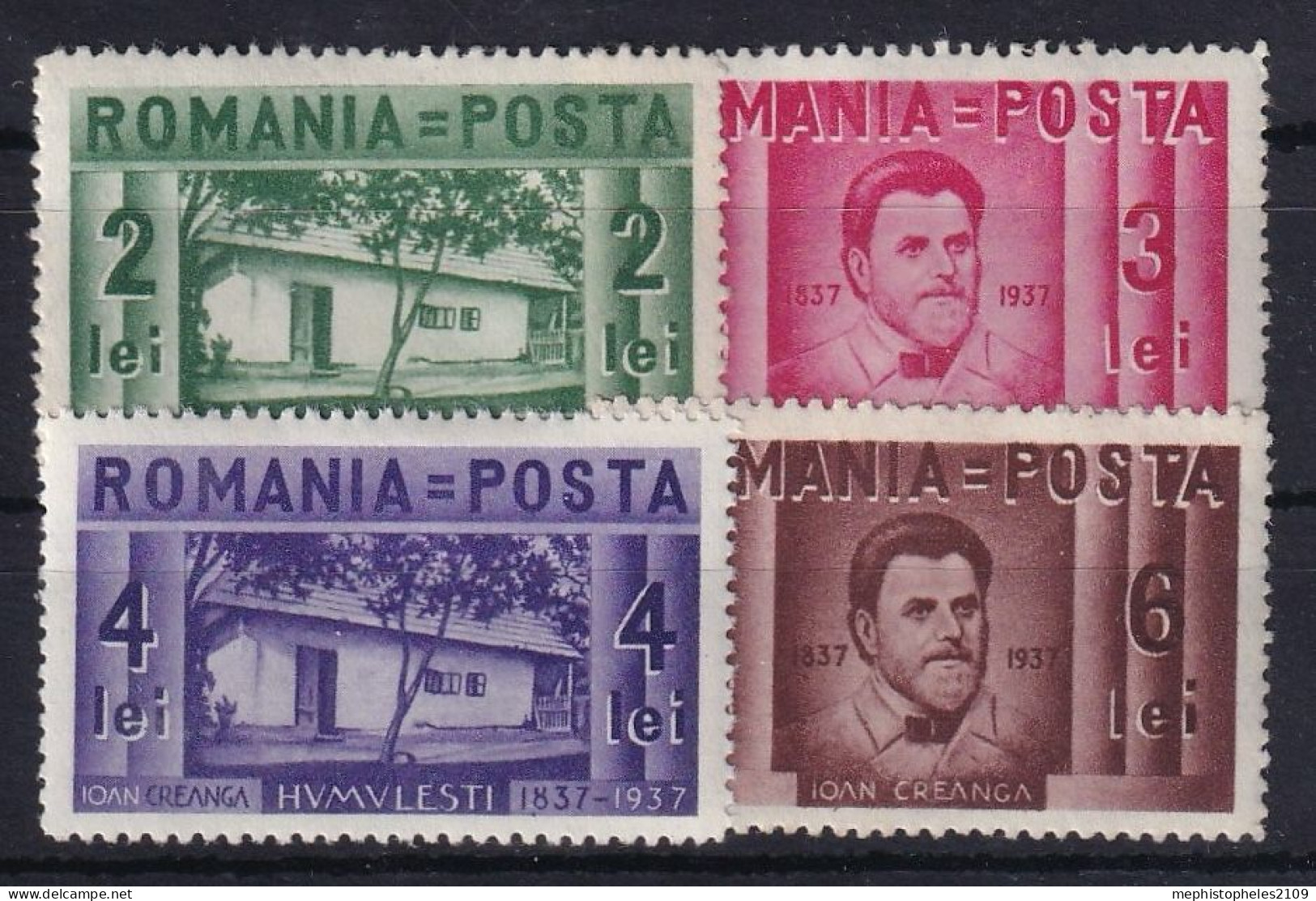 ROMANIA 1937 - MLH - Sc# 463, 466 - Unused Stamps