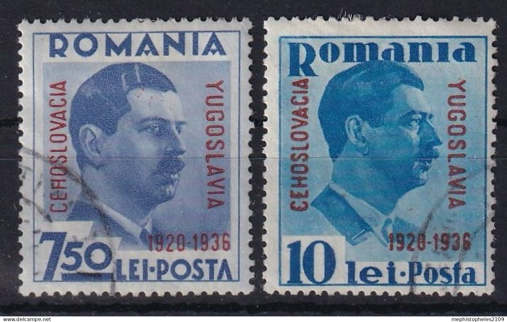 ROMANIA 1936 - Canceled - Sc# B63-B65 - Usati