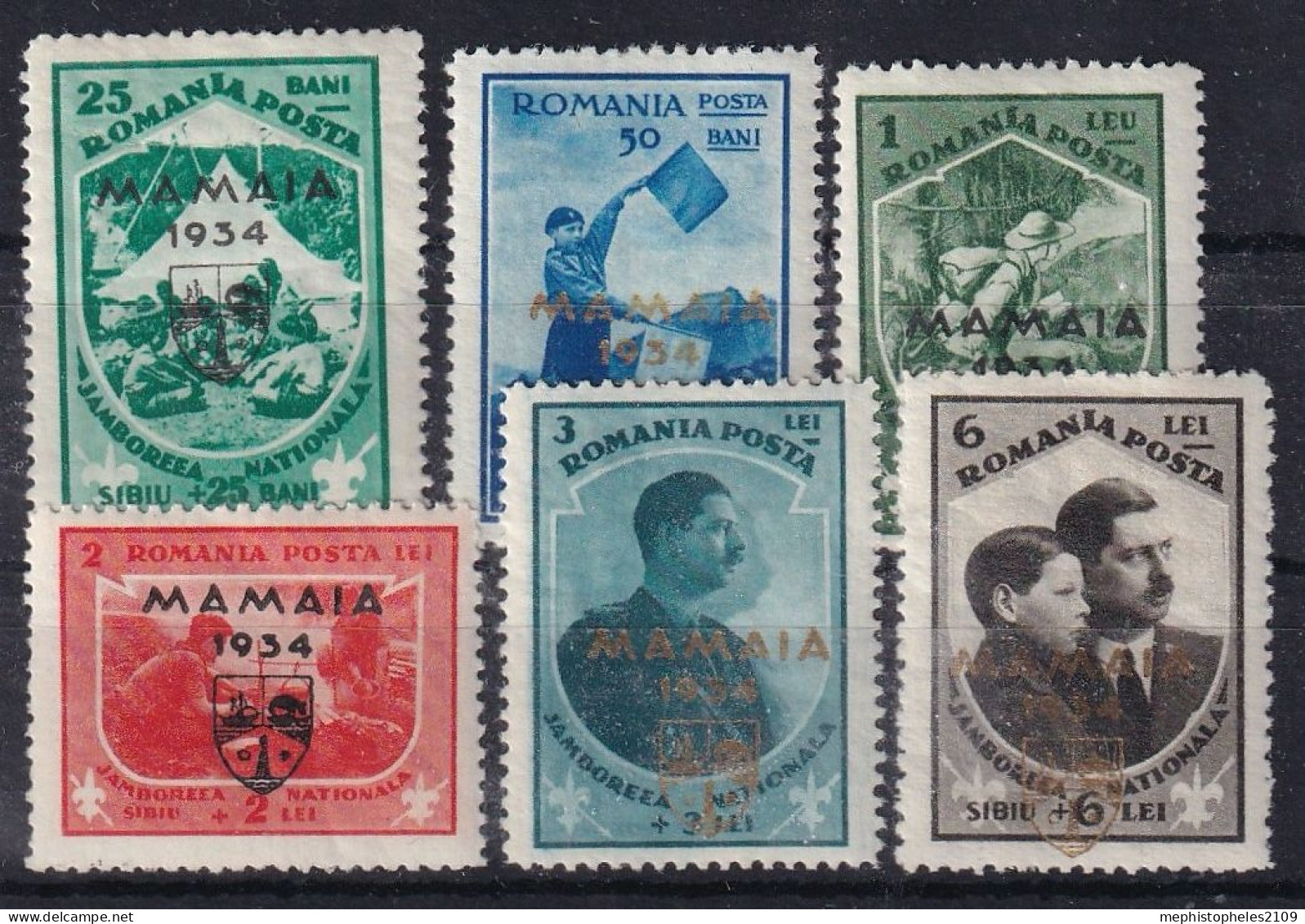 ROMANIA 1934 - MLH - Sc# B44-B49 - Unused Stamps