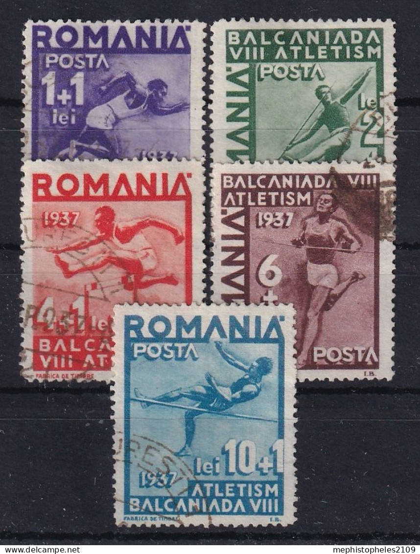 ROMANIA 1937 - Canceled - Sc# B77-B81 - Used Stamps
