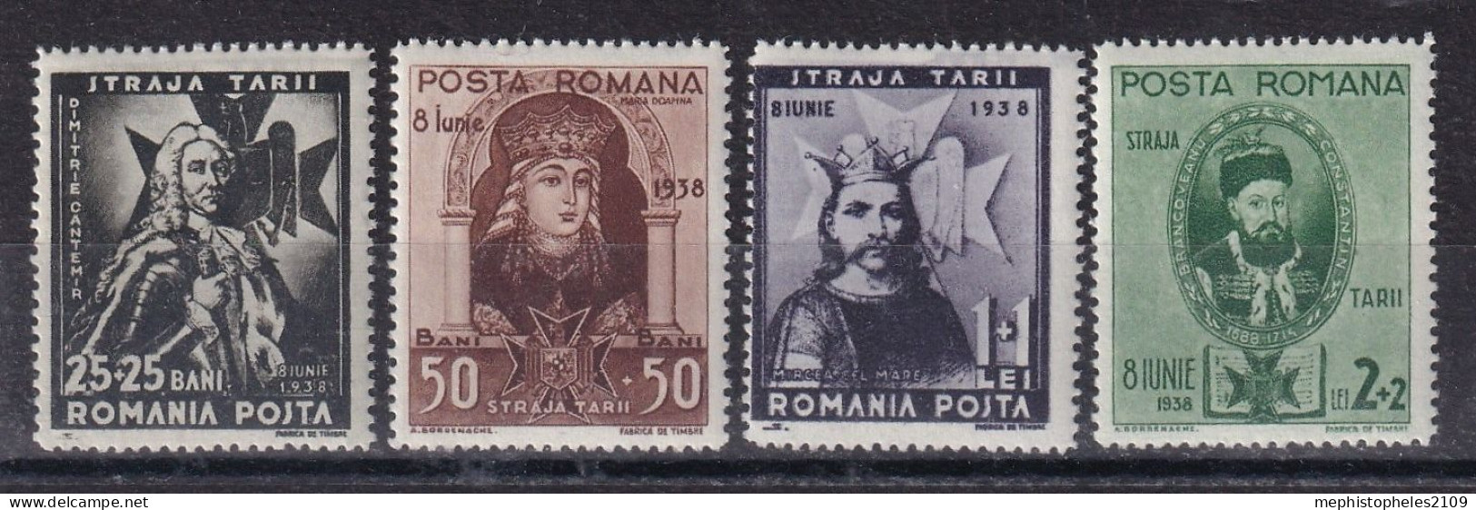 ROMANIA 1938 - Canceled - Sc# B83-B86 - Usati